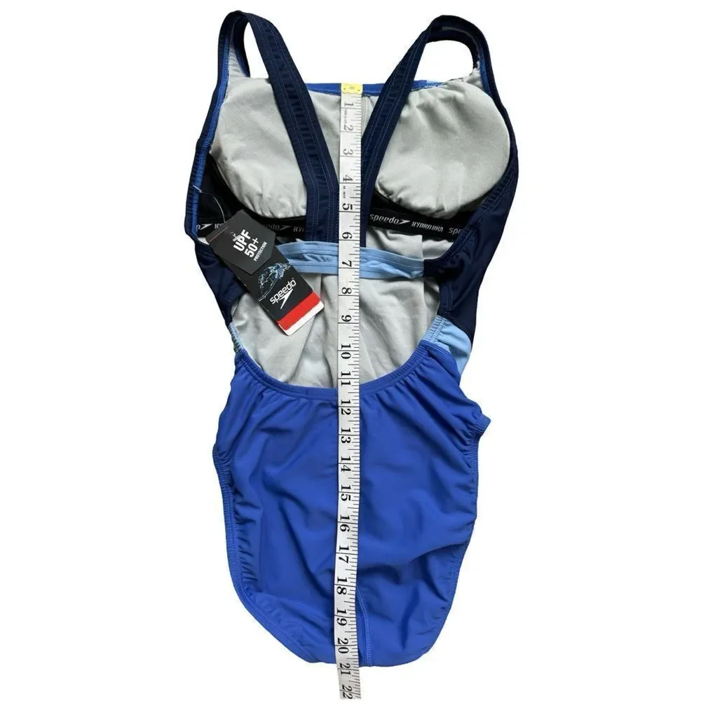 Speedo Heather Quantum Splice Swimsuit Size 6 Hyper Blue NWT